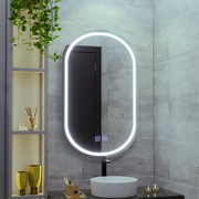 Καθρέφτης Οβάλ LED 50X80cm, Velara Touch, Σύστημα Demister, Dimmable, Cold Light 6000K