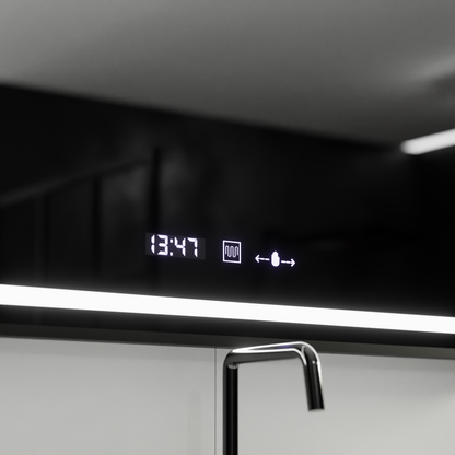 Ορθογώνιος καθρέφτης LED, 100x80 εκ., Verite Majeste Noir MotionGlow Marcello, Σύστημα αποθάμβωσης, Ρολόι & Θερμόμετρο, Καθρέφτες Dimable Marcello Προεπιλεγμένος τίτλος Alessandro Design