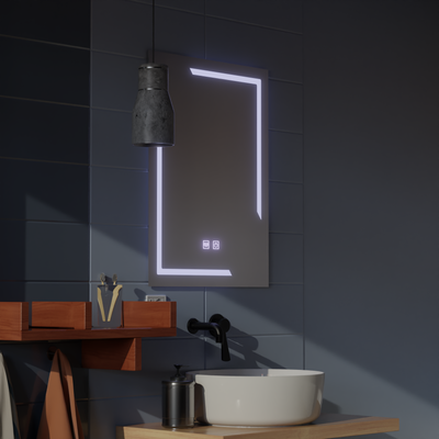 Ορθογώνιος καθρέφτης LED, 50x70cm, ECLISSA Touch, Demister System, Dimmable