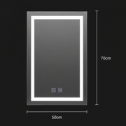 Ορθογώνιος καθρέφτης LED, 50x70cm, RADIANTE Touch, Demister System, Dimmable
