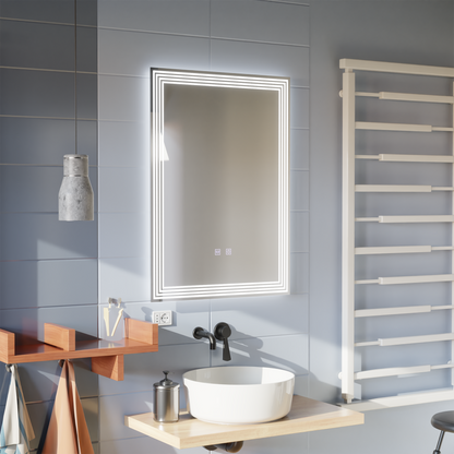 Ορθογώνιος καθρέφτης LED, 60x80cm, ADIS Touch, Demister System, Dimmable Mirrors Korman E Προεπιλεγμένος τίτλος Alessandro Design