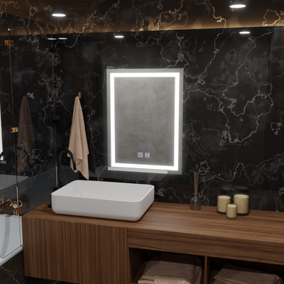 Ορθογώνιος καθρέφτης LED, 45x60cm, RADIANTE Touch, Demister System, Dimmable