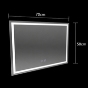 Ορθογώνιος καθρέφτης LED, 70x50cm, RADIANTE Touch, Demister System, Dimmable