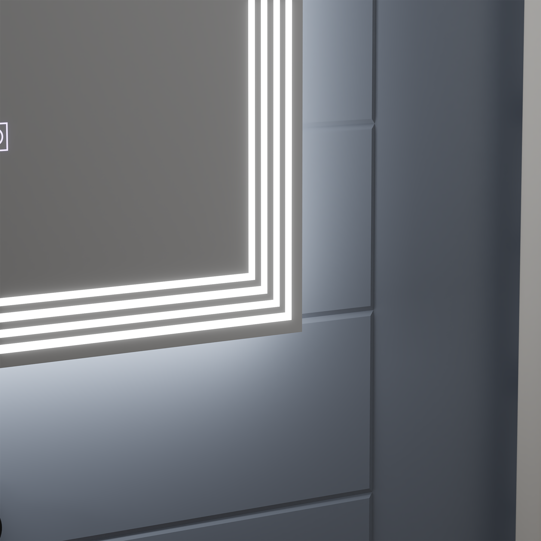 Ορθογώνιος καθρέφτης LED, Demister, 80x60cm, ADIS Basic Touch Mirrors Korman E Προεπιλεγμένος τίτλος Alessandro Design