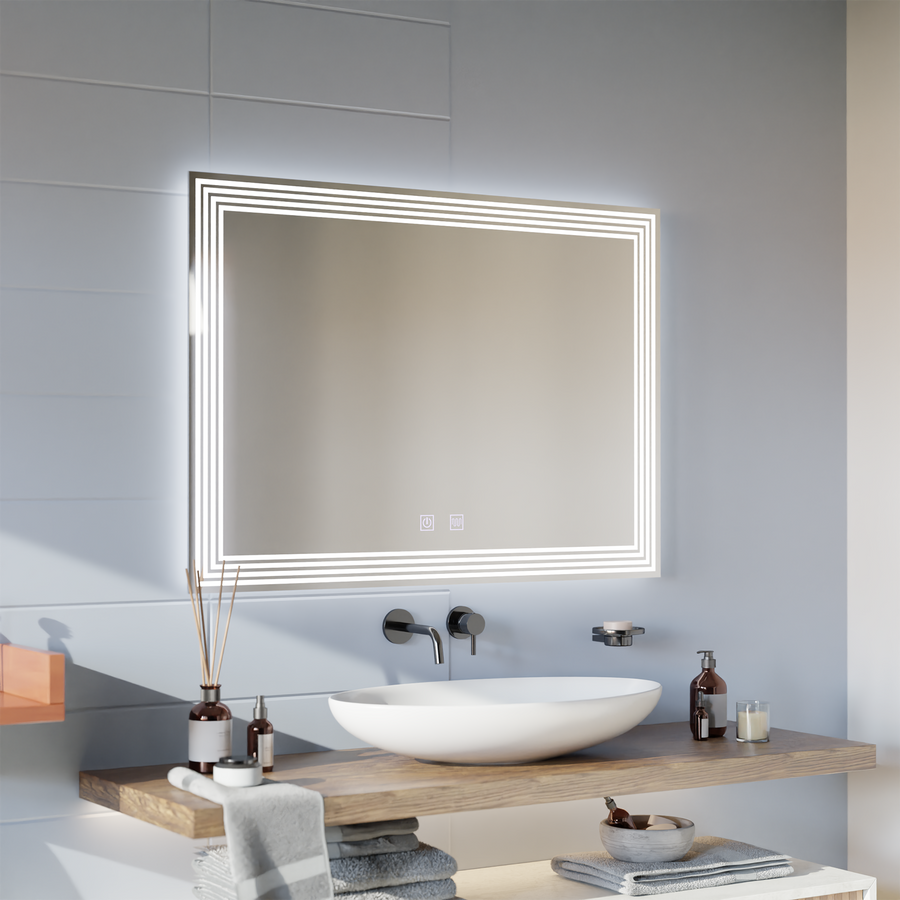 Ορθογώνιος καθρέφτης LED, Demister, 80x60cm, ADIS Basic Touch Mirrors Korman E Προεπιλεγμένος τίτλος Alessandro Design