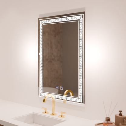 Ορθογώνιος καθρέφτης LED, 60x80cm, Touch Vivido, Σύστημα Demister, Dimmable Mirrors Korman E Προεπιλεγμένος τίτλος Alessandro Design