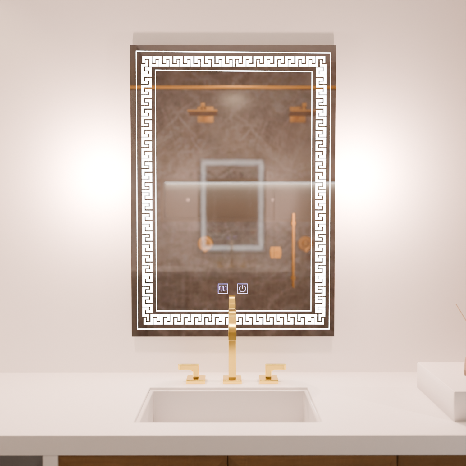 Ορθογώνιος καθρέφτης LED, 60x80cm, Touch Vivido, Σύστημα Demister, Dimmable Mirrors Korman E Προεπιλεγμένος τίτλος Alessandro Design