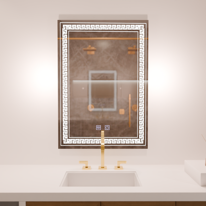 Ορθογώνιος καθρέφτης LED, 60x80cm, Touch Vivido, Σύστημα Demister, Dimmable Mirrors Korman E Προεπιλεγμένος τίτλος Alessandro Design