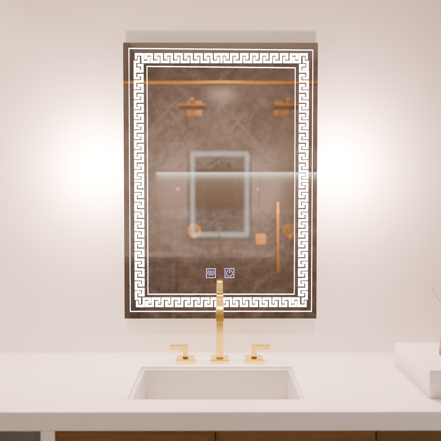 Ορθογώνιος καθρέφτης LED, 60x80cm, Touch Vivido, Σύστημα Demister, Dimmable Mirrors Korman E Προεπιλεγμένος τίτλος Alessandro Design
