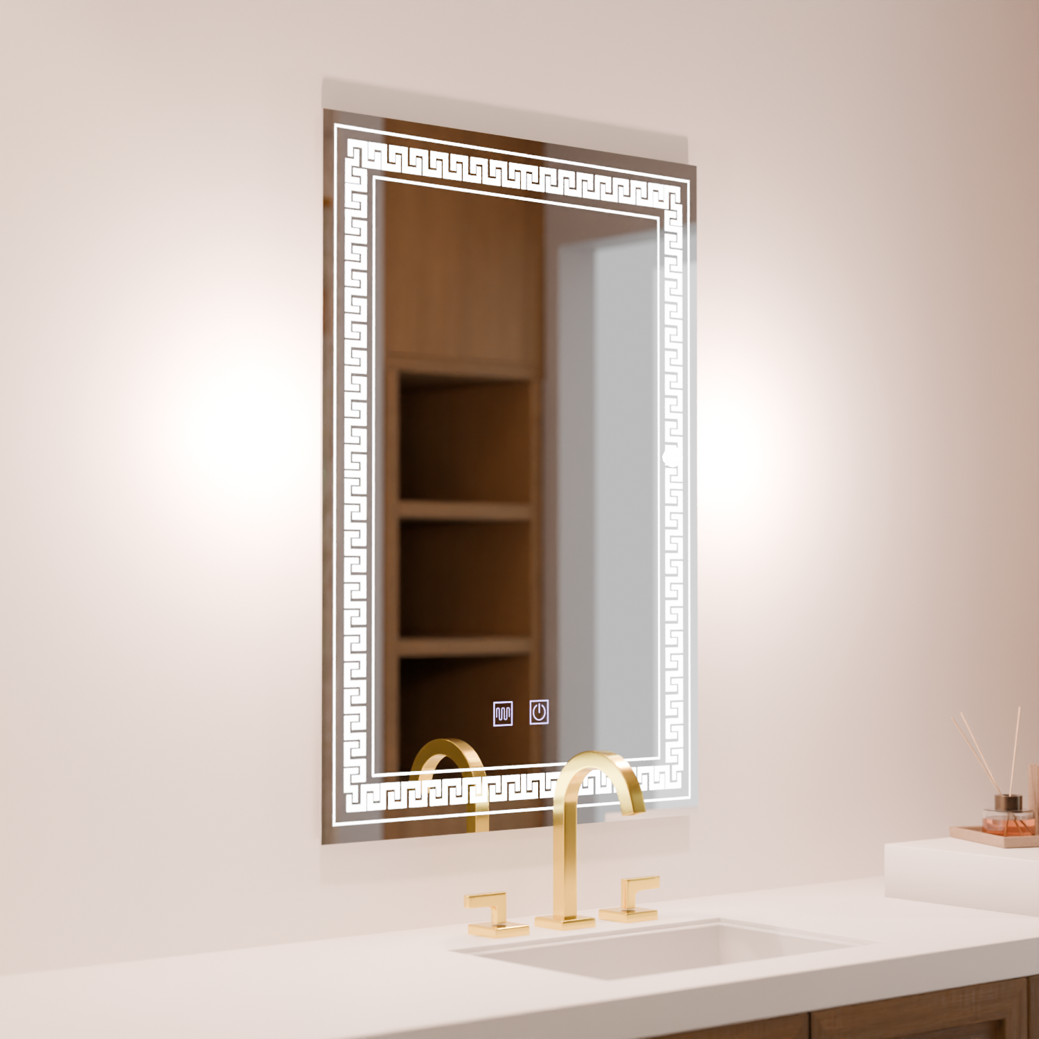 Ορθογώνιος καθρέφτης LED, 60x80cm, Touch Vivido, Σύστημα Demister, Dimmable Mirrors Korman E Προεπιλεγμένος τίτλος Alessandro Design