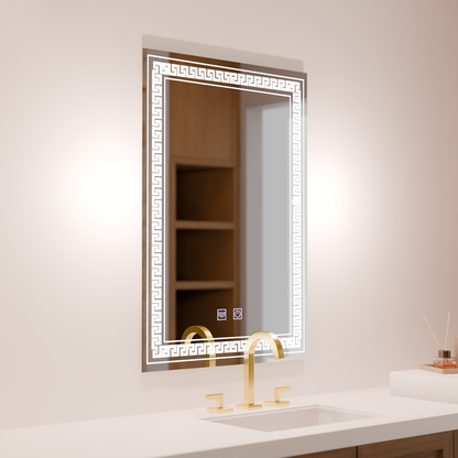 Ορθογώνιος καθρέφτης LED, 60x80cm, Touch Vivido, Σύστημα Demister, Dimmable Mirrors Korman E Προεπιλεγμένος τίτλος Alessandro Design