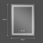 Ορθογώνιος καθρέφτης LED, 60x80cm, Touch Vivido, Σύστημα Demister, Dimmable