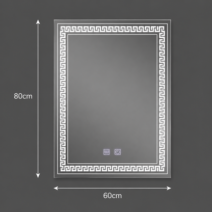 Ορθογώνιος καθρέφτης LED, 60x80cm, Touch Vivido, Σύστημα Demister, Dimmable