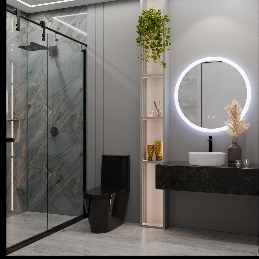 LED Στρογγυλός καθρέφτης, 50 cm, Noxia Touch, Σύστημα Demister, Dimmable Mirrors Korman E Προεπιλεγμένος τίτλος Alessandro Design
