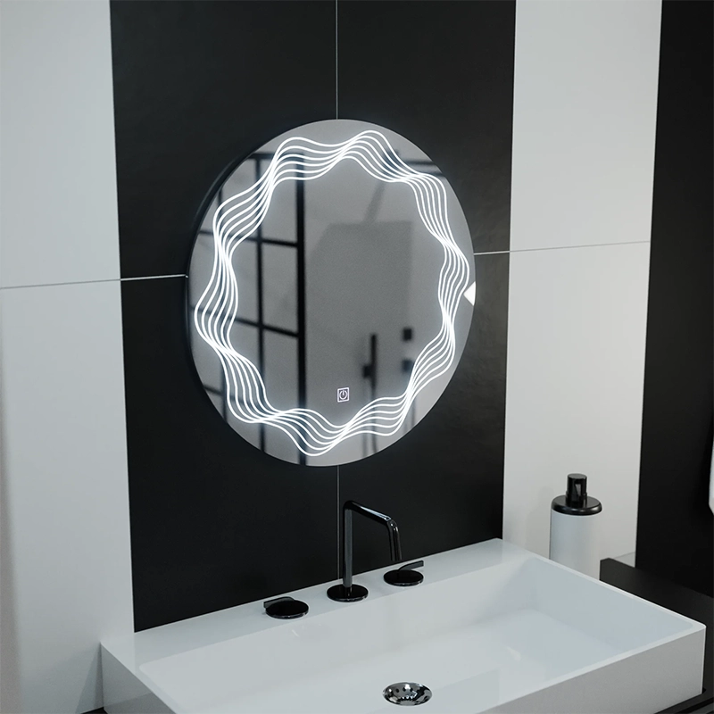 Στρογγυλός καθρέφτης LED 60cm, Flusso Touch, Demister System, Dimmable