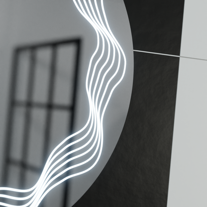 LED Στρογγυλός καθρέφτης 60cm, Flusso Touch, Σύστημα Demister, Dimmable Mirrors Korman E Προεπιλεγμένος τίτλος Alessandro Design