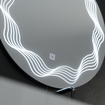 LED Στρογγυλός καθρέφτης 60cm, Flusso Touch, Σύστημα Demister, Dimmable Mirrors Korman E Προεπιλεγμένος τίτλος Alessandro Design