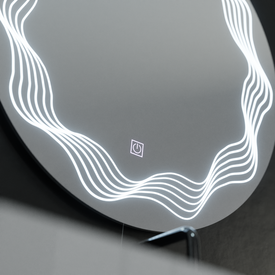 LED Στρογγυλός καθρέφτης 60cm, Flusso Touch, Σύστημα Demister, Dimmable Mirrors Korman E Προεπιλεγμένος τίτλος Alessandro Design
