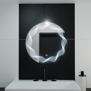 LED Στρογγυλός καθρέφτης 60cm, Flusso Touch, Σύστημα Demister, Dimmable Mirrors Korman E Προεπιλεγμένος τίτλος Alessandro Design