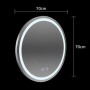 Στρογγυλός καθρέφτης LED, 70cm, Lucea Touch, Σύστημα Demister, Dimmable
