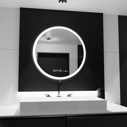 Oglinda LED Rotunda 60cm Giulia Senzor MotionGlow Marcello Sistem Dezaburire Ceas & Termometru Dimabila Oglinzi Marcello Default Title Alessandro Design