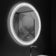 Nexos Στρογγυλός καθρέφτης LED, 60cm, 24W, Θερμό/Ψυχρό/Ουδέτερο φως, Αισθητήρας, Σύστημα Demister, Ρολόι, Ρυθμιζόμενο