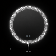 Nexos Στρογγυλός καθρέφτης LED, 60cm, 24W, Θερμό/Ψυχρό/Ουδέτερο φως, Αισθητήρας, Σύστημα Demister, Ρολόι, Ρυθμιζόμενο