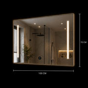 Καθρέφτης Giga LED, 80x60cm, Ασημί, Touch, 6000K φως