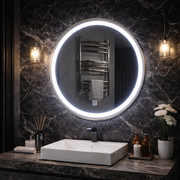 Καθρέφτης LED Touch Gallio, Διάμετρος 60 cm, Cold Light 6000K, Glass Simple LED Mirror Προεπιλεγμένος τίτλος Alessandro Design