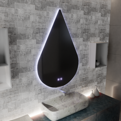 Καθρέφτης LED Touch River Demist System 80X120cm, Σχήμα σταγόνας. Mirrors Korman E Προεπιλεγμένος τίτλος Alessandro Design