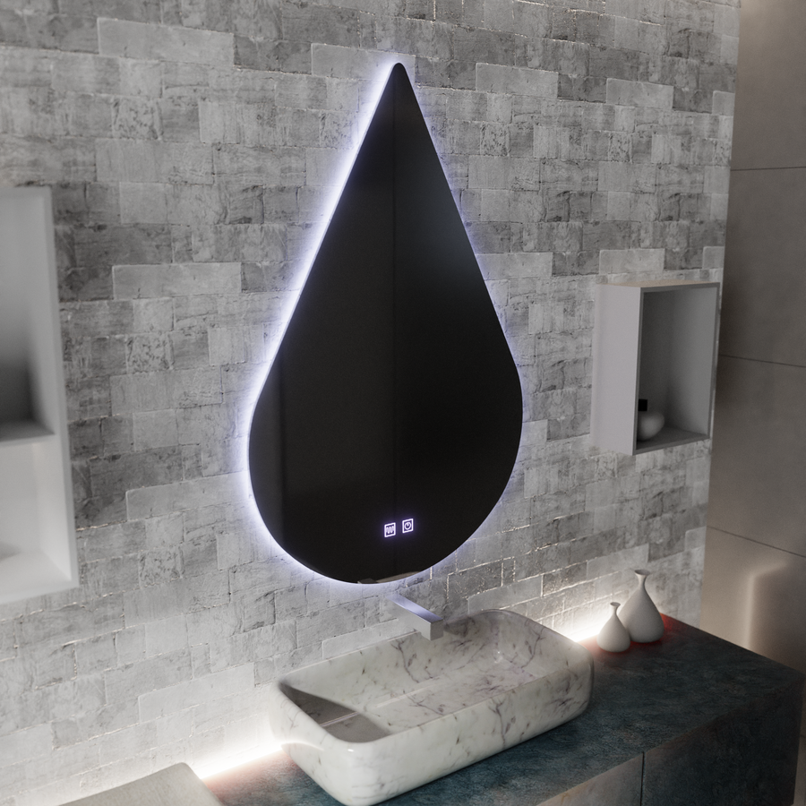Καθρέφτης LED Touch River Demist System 80X120cm, Σχήμα σταγόνας. Mirrors Korman E Προεπιλεγμένος τίτλος Alessandro Design