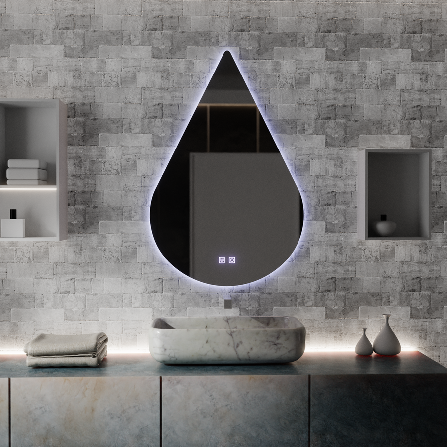 Καθρέφτης LED Touch River Demist System 80X120cm, Σχήμα σταγόνας. Mirrors Korman E Προεπιλεγμένος τίτλος Alessandro Design