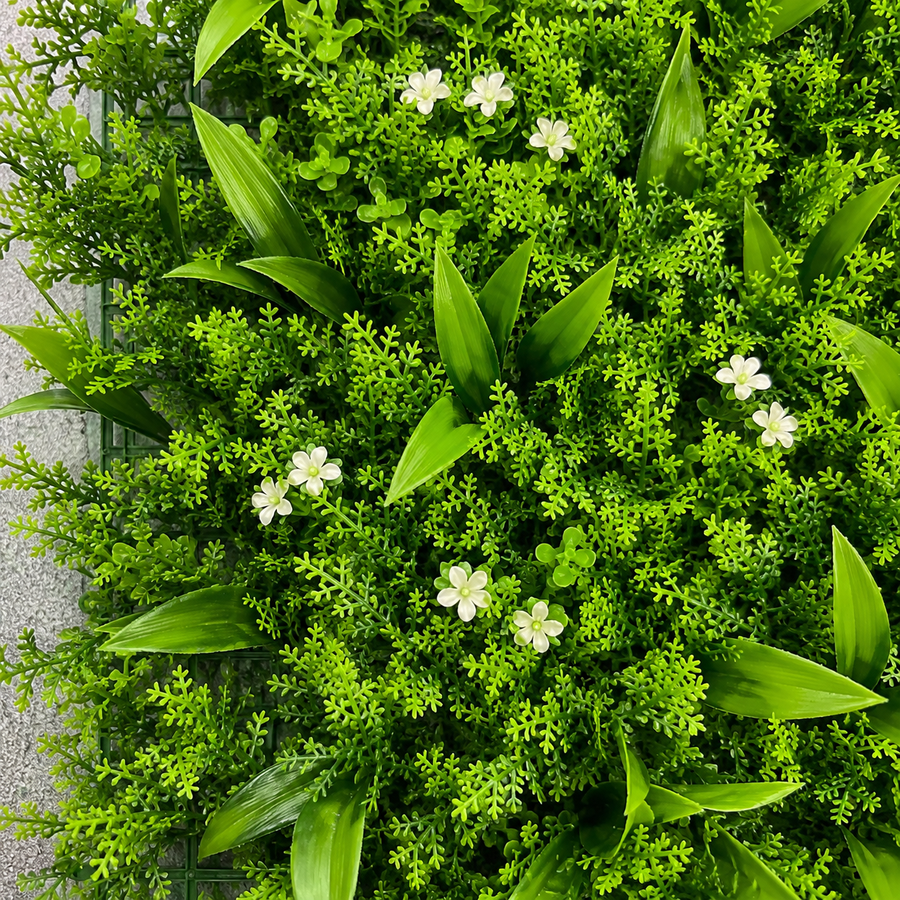 Panou de Gard Viu Artificial Frunze de Piersic Mix, 40 x 60 cm, Verde