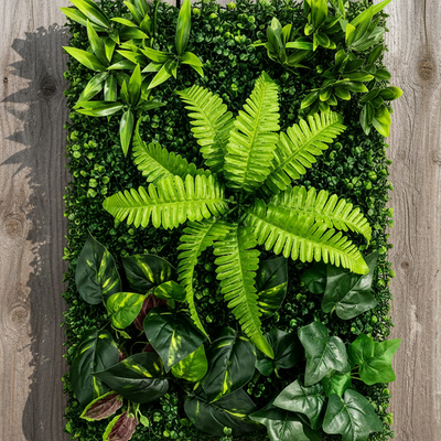 Τεχνητό φυτό ζωντανό πάνελ φράχτη Mix Peach Leaves and Mixed Leaves, 40 x 60 cm, Πράσινο