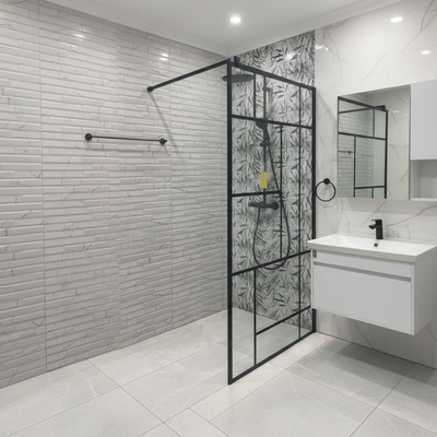 Σίτα ντουζιέρας MANITOBA Walk-In, 70x195cm, Μεταλλική, Μαύρη