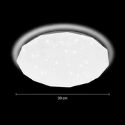 Εξάγωνο φωτιστικό οροφής LED 33 cm, 27W, 3000K / 4000K / 6000K, Λευκό, Μεταλλικό και Ακρυλικό