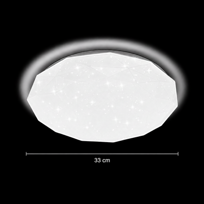 Εξάγωνο φωτιστικό οροφής LED 33 cm, 27W, 3000K / 4000K / 6000K, Λευκό, Μεταλλικό και Ακρυλικό