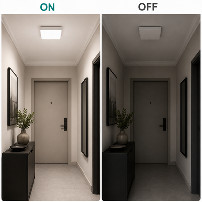 Τετράγωνο φωτιστικό οροφής LED, 36W, 22x22cm, Ψυχρό φως, 6000K, Λευκό
