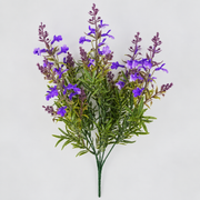 Τεχνητό φυτό, Διακοσμητικό λουλούδι λεβάντας, 5 κλαδιά, 41 cm, μωβ Πράσινο και Λευκό, Σετ 2