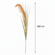 Τεχνητό φυτό διακοσμητικό γρασίδι, 180 cm, καλάμι και γρασίδι, πράσινο και καφέ, χωρίς γλάστρα