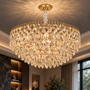 ERDENET Nobile Crystal Chandelier, 5xE14, Διάμετρος 40 cm, Μέταλλο και Κρύσταλλο, Γυαλιστερό χρυσό, Ρυθμιζόμενο ύψος