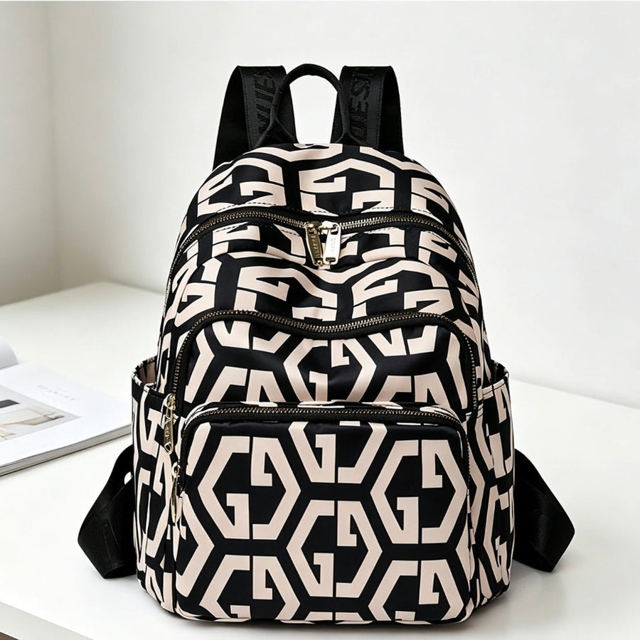 BUKHARA Travel Business Backpack, 28x15x35 cm, Oxford, Ασπρόμαυρο