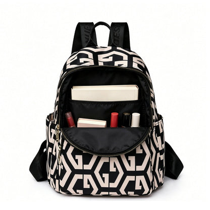 BUKHARA Travel Business Backpack, 28x15x35 cm, Oxford, Ασπρόμαυρο