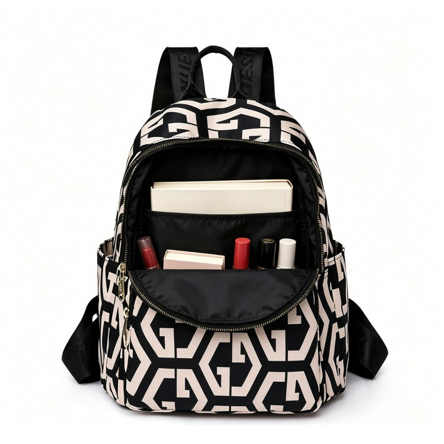 BUKHARA Travel Business Backpack, 28x15x35 cm, Oxford, Ασπρόμαυρο