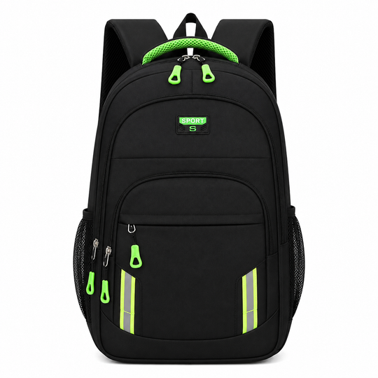 YEVLAKH Travel Business Backpack, 47x32x14 cm, Oxford, μαύρο και πράσινο