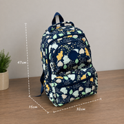 Rucsac de Scoala URGENCH, 47x32x15 cm, Oxford, Bleumarin cu Imprimeu Floral