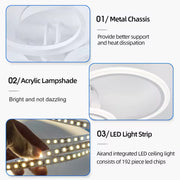 Πολυέλαιος LED με τηλεχειριστήριο BETTY 82W, 6 κύκλοι, κρύο/ζεστό/ουδέτερο φως, ρυθμιζόμενο, λευκό