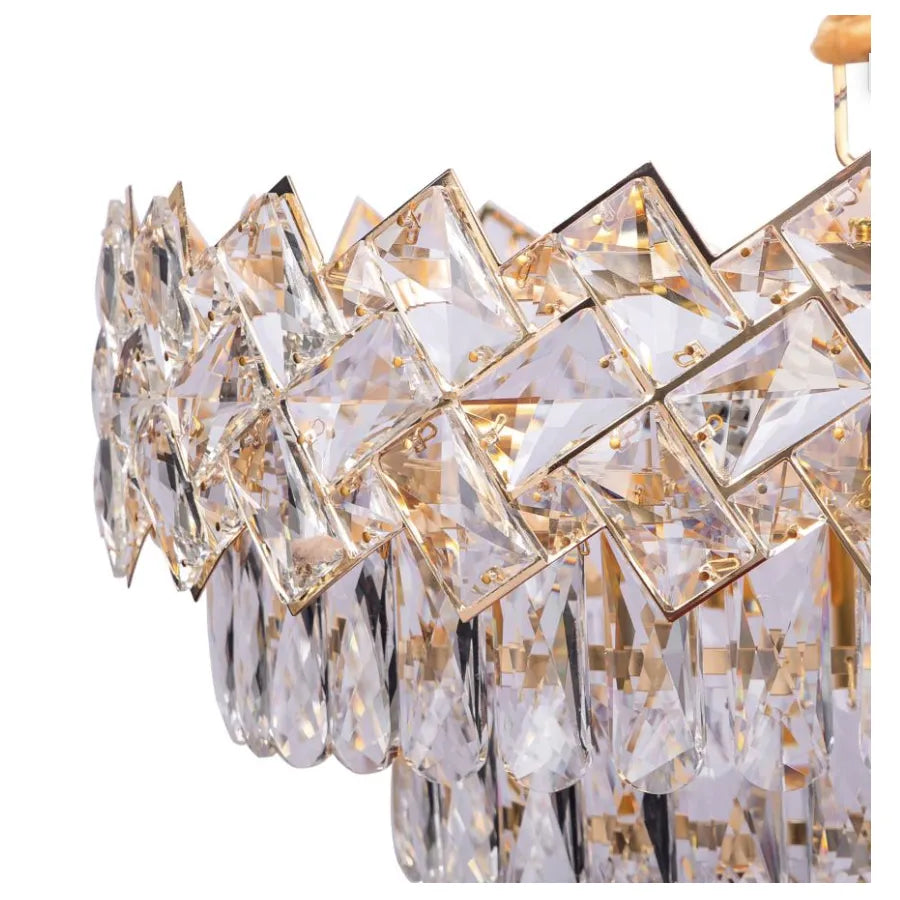 Crystal πολυέλαιος Windsor Noble 5XE27, διάμετρος 40cm, γυαλιστερό χρυσό, ρυθμιζόμενο ύψος