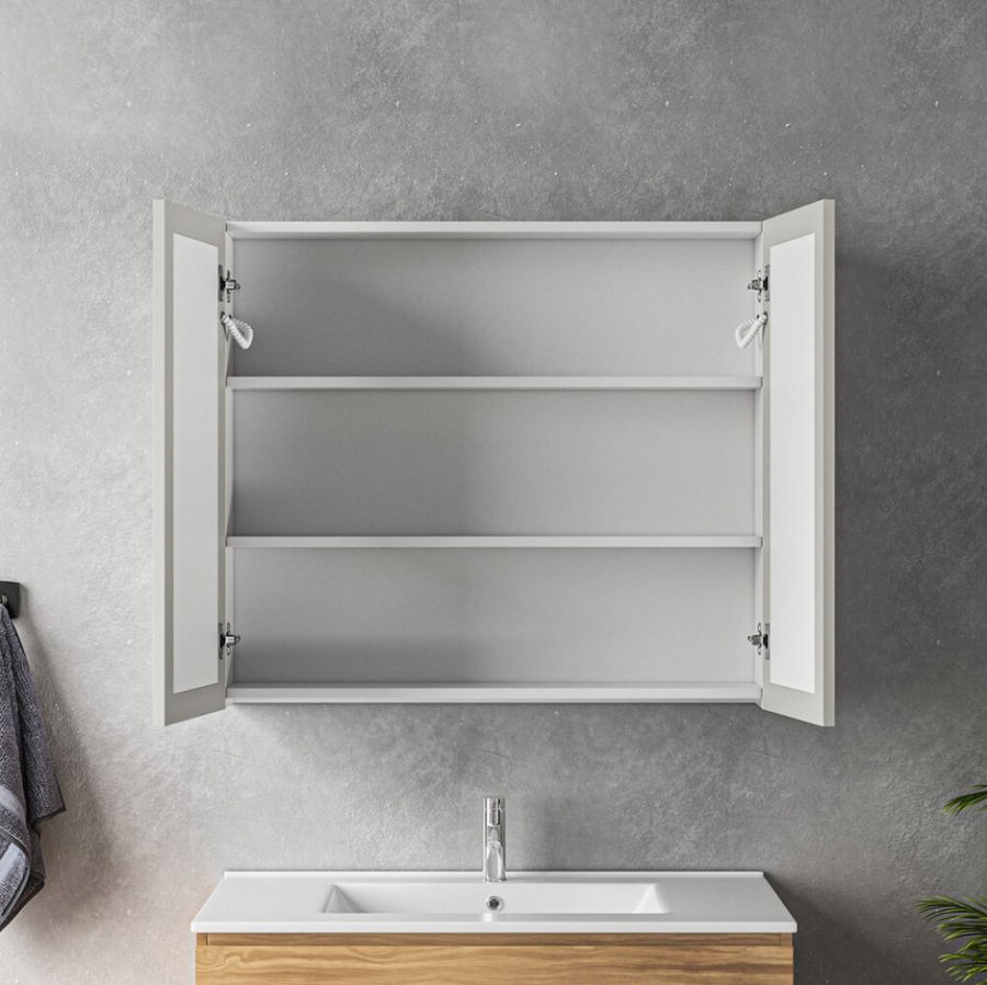Ingrid Cabinet με LED Mirror DBP123 80x70 White