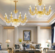 Crystal Chandelier Regalis 11x E14, Διάμετρος 85cm, Γυαλιστερό Χρυσό, Ρυθμιζόμενο Ύψος, Μέταλλο και Κρύσταλλο